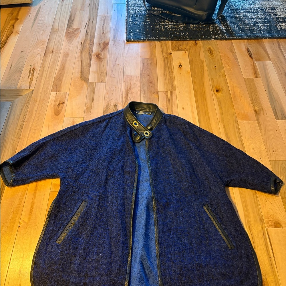 Coach Blue Textured Fabric with White Label